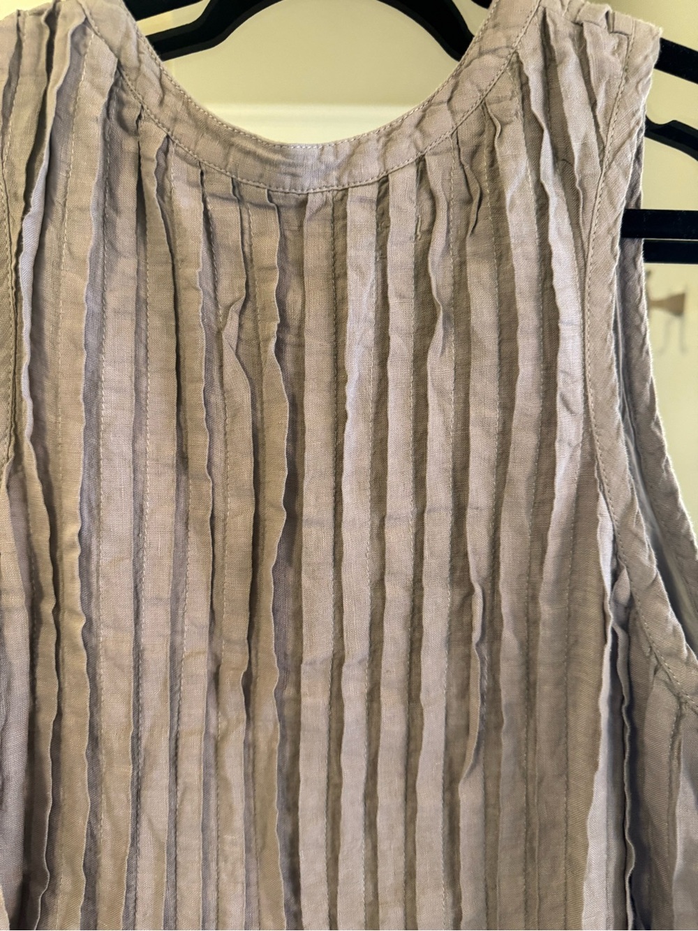 Anthropologie Light Gray Linen Button-Front Top - Picture 5 of 5